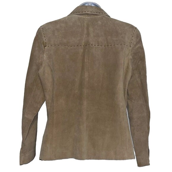 NWT Bernardo P/S Genuine Suede Leather Jacket Womens tan Lined Button Up Western - Picture 2 of 16
